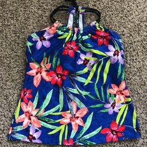 Racerback Tankini Top in Floral Print